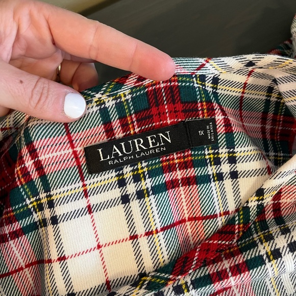 Lauren Ralph Lauren Plus Size Long Sleeve Crewneck Jogger Plaid Pajama Set NWT - Picture 6 of 7